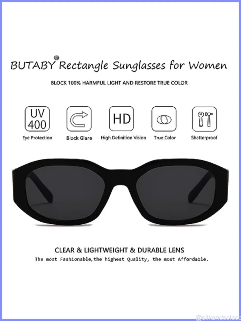 Retro Rectangle Sunglasses UV400 Full-Frame Vintage Fashion Eyewear